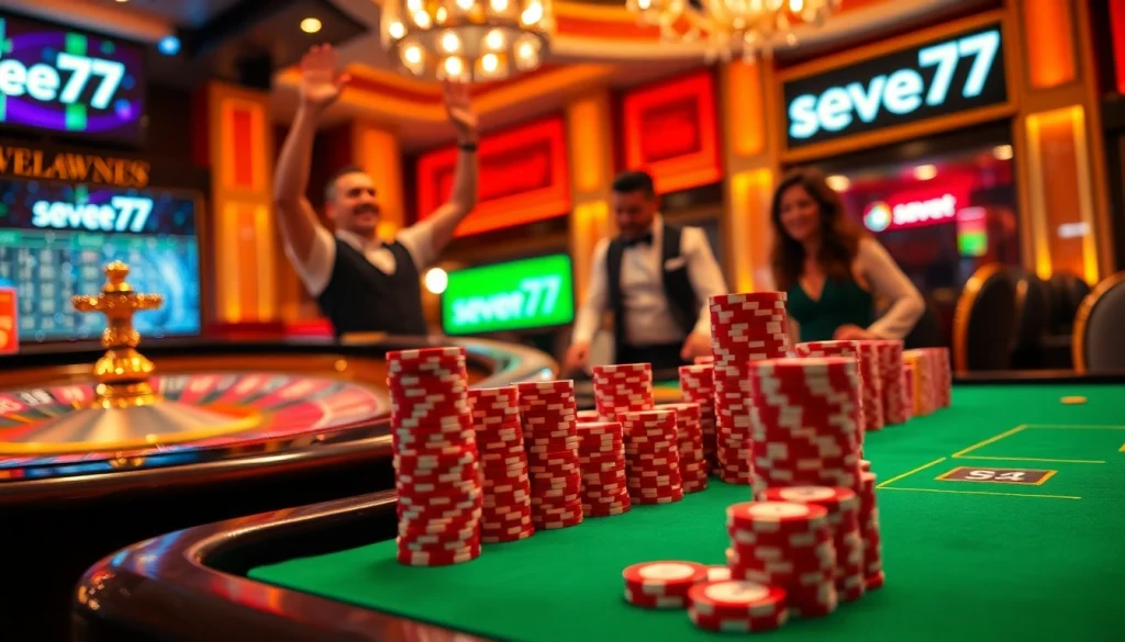 Experience the thrill of winning with seven77 at a luxurious casino gaming table.