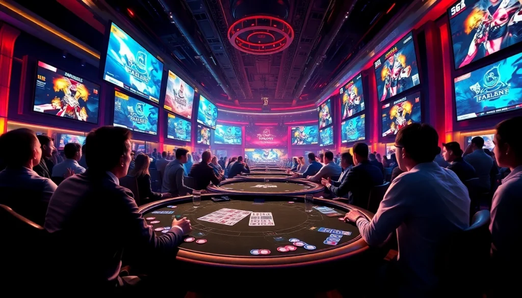 Experience live action with Trực tiếp Esport in a vibrant casino setting featuring thrilling games and energetic fans.