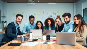 Enhance your digital presence with https://www.pnmmedia.com showcasing a collaborative workspace.