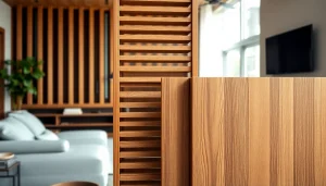 Showcasing wood slat panels in a modern interior that highlights their aesthetic appeal.