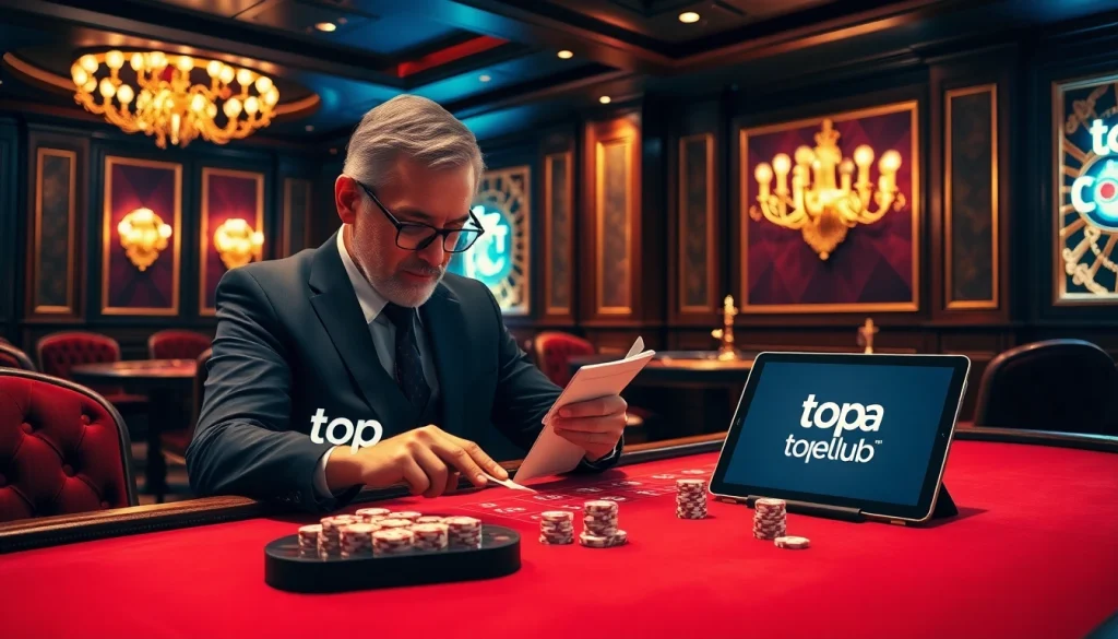 Experience the excitement of topclub visuals with poker strategies in a luxury casino setting.
