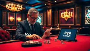 Experience the excitement of topclub visuals with poker strategies in a luxury casino setting.