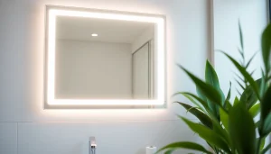 Illuminate your space with a stylish bathroom mirror with LED light featuring adjustable soft lighting.