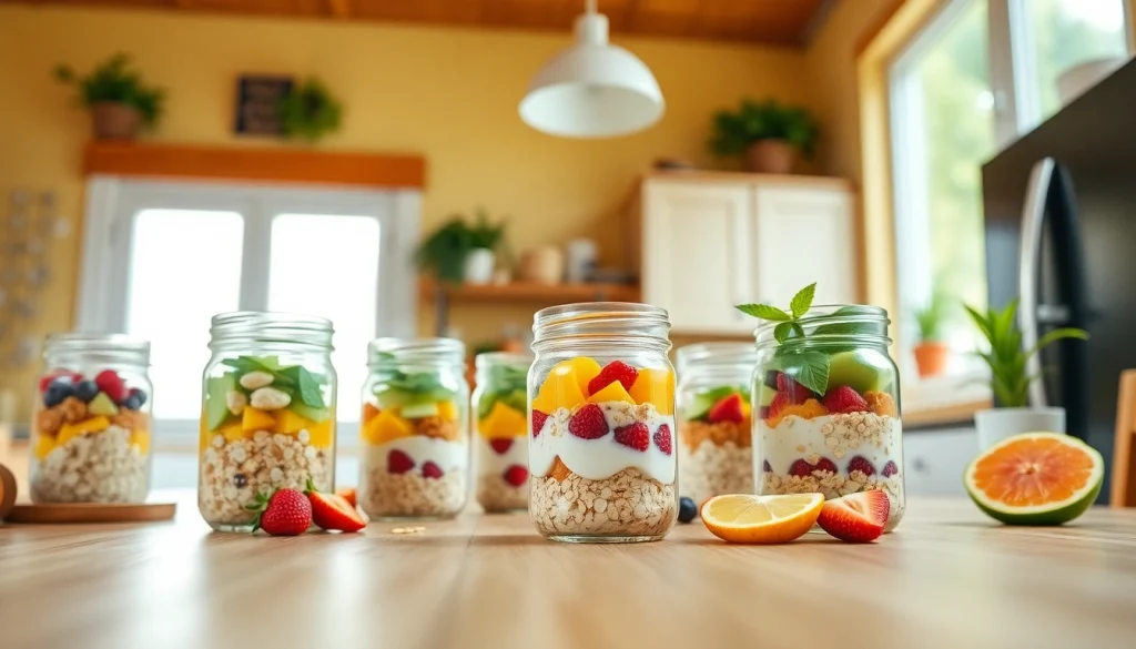 Discover an array of delightful mason jar breakfast options at https://masonjarbreakfast.com, featuring vibrant fruits and ingredients.