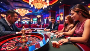 Experience the thrill at a sbobet betting table in a luxurious casino environment.