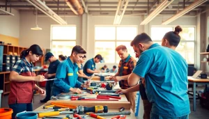 Students actively participating in training at hawaii trade schools, showcasing hands-on skills.