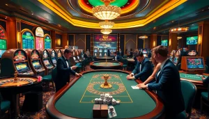 Players enjoying thrilling games at b52club with colorful slots and immersive tables.