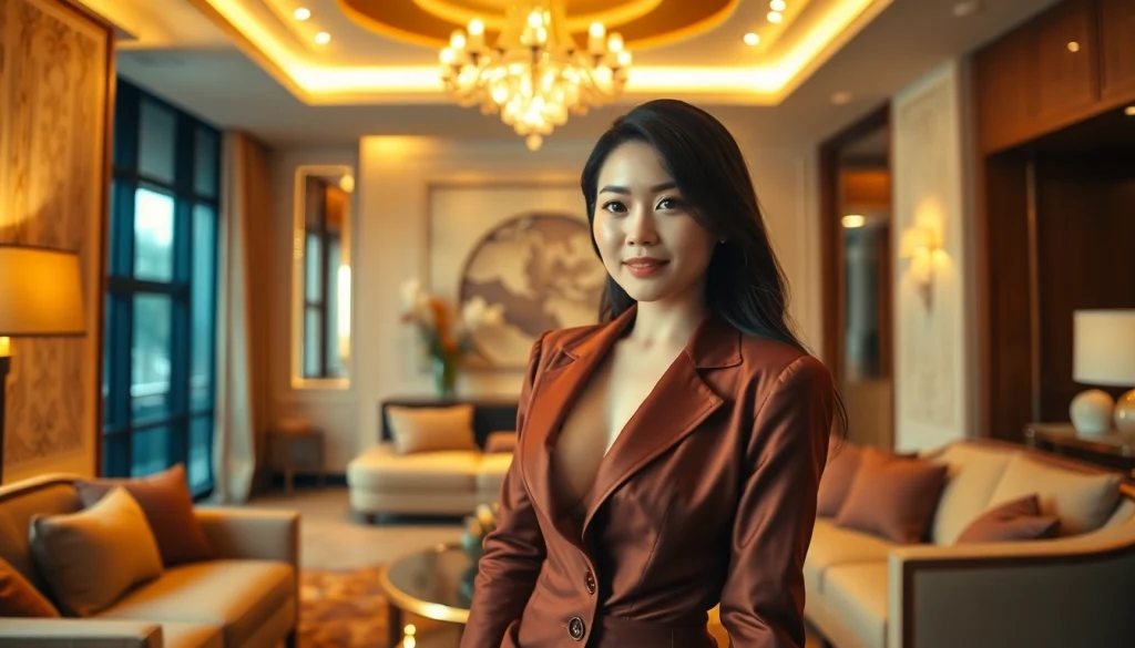 Singapore escort in an elegant setting exuding charm and professionalism.