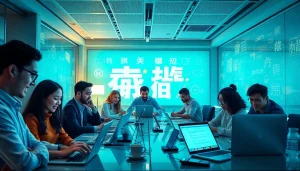 Explore innovative translation services with 有道翻译 in a modern workspace.