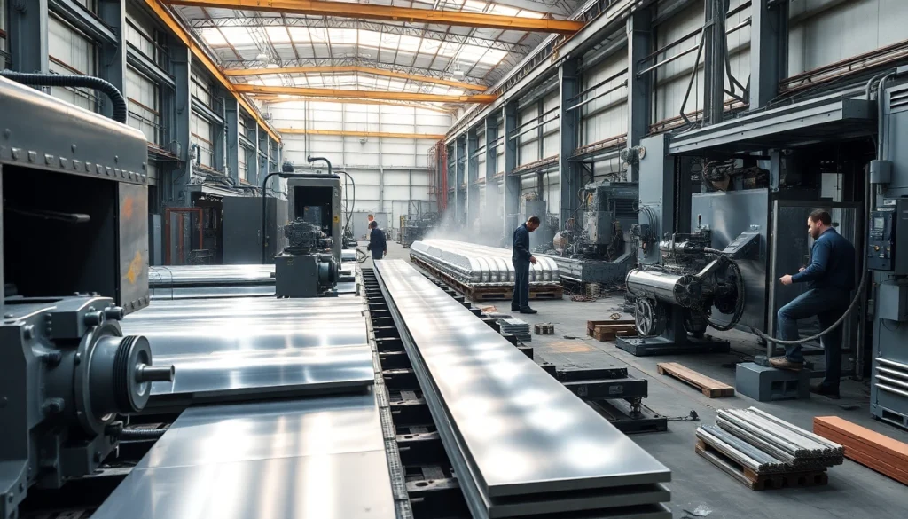 Showcasing a metal manufacturer Edmonton facility with skilled workers and advanced machinery in action.