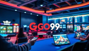Interactive GO99 gaming platform interface showcasing casino and sports betting options.