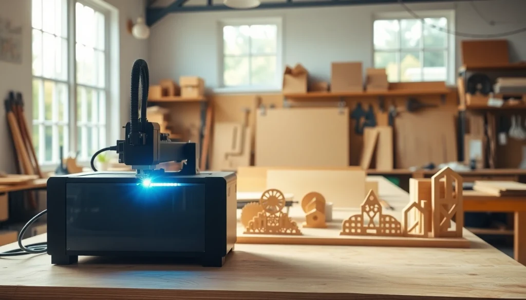 Exquisite laser cutting designs displayed in a bright workshop highlighting craftsmanship.