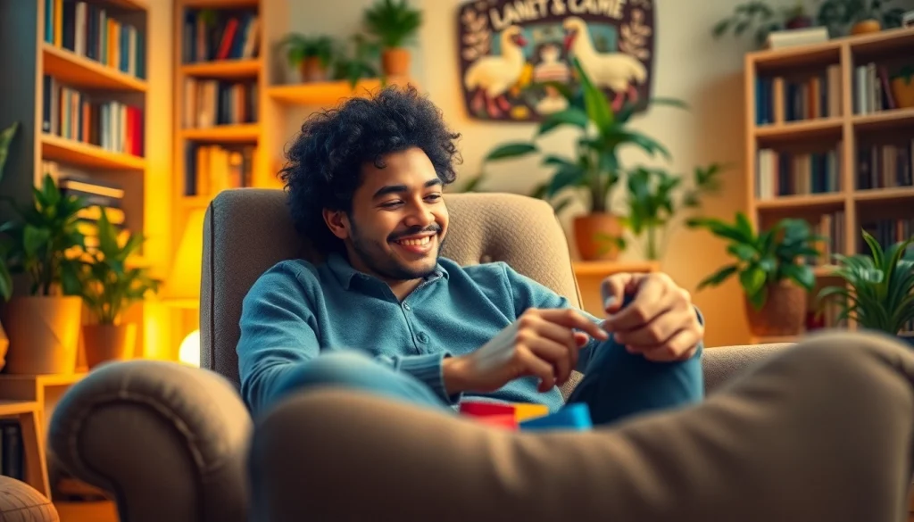Enjoying games to play by yourself in a cozy setting, highlighting relaxation and personal time.