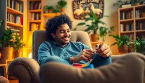 Enjoying games to play by yourself in a cozy setting, highlighting relaxation and personal time.